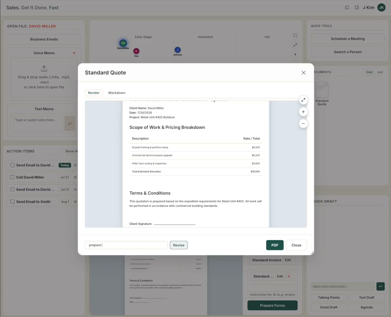 Revise forms with AI instructions
